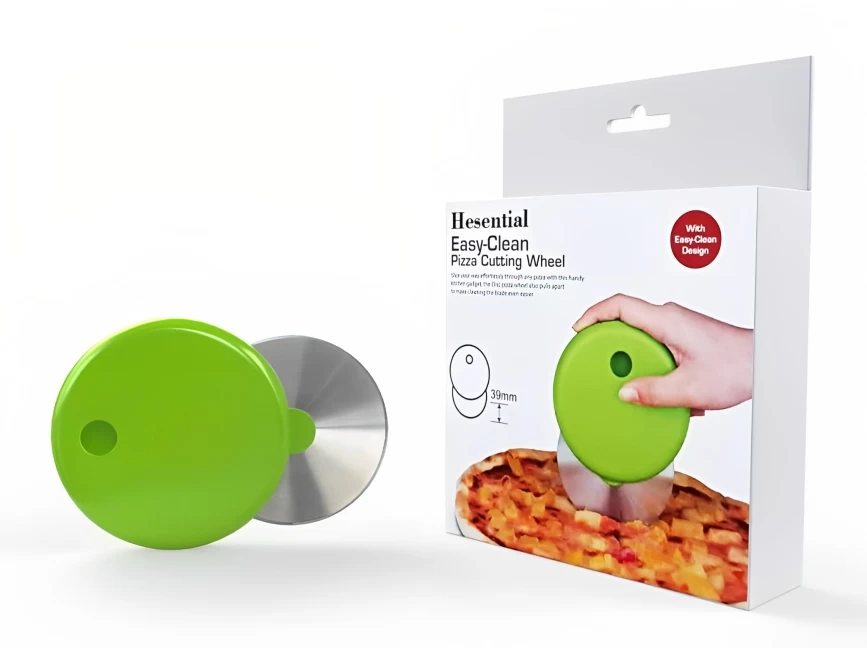 عجلة تقطيع البيتزا الستانلس ستيل - اخضر